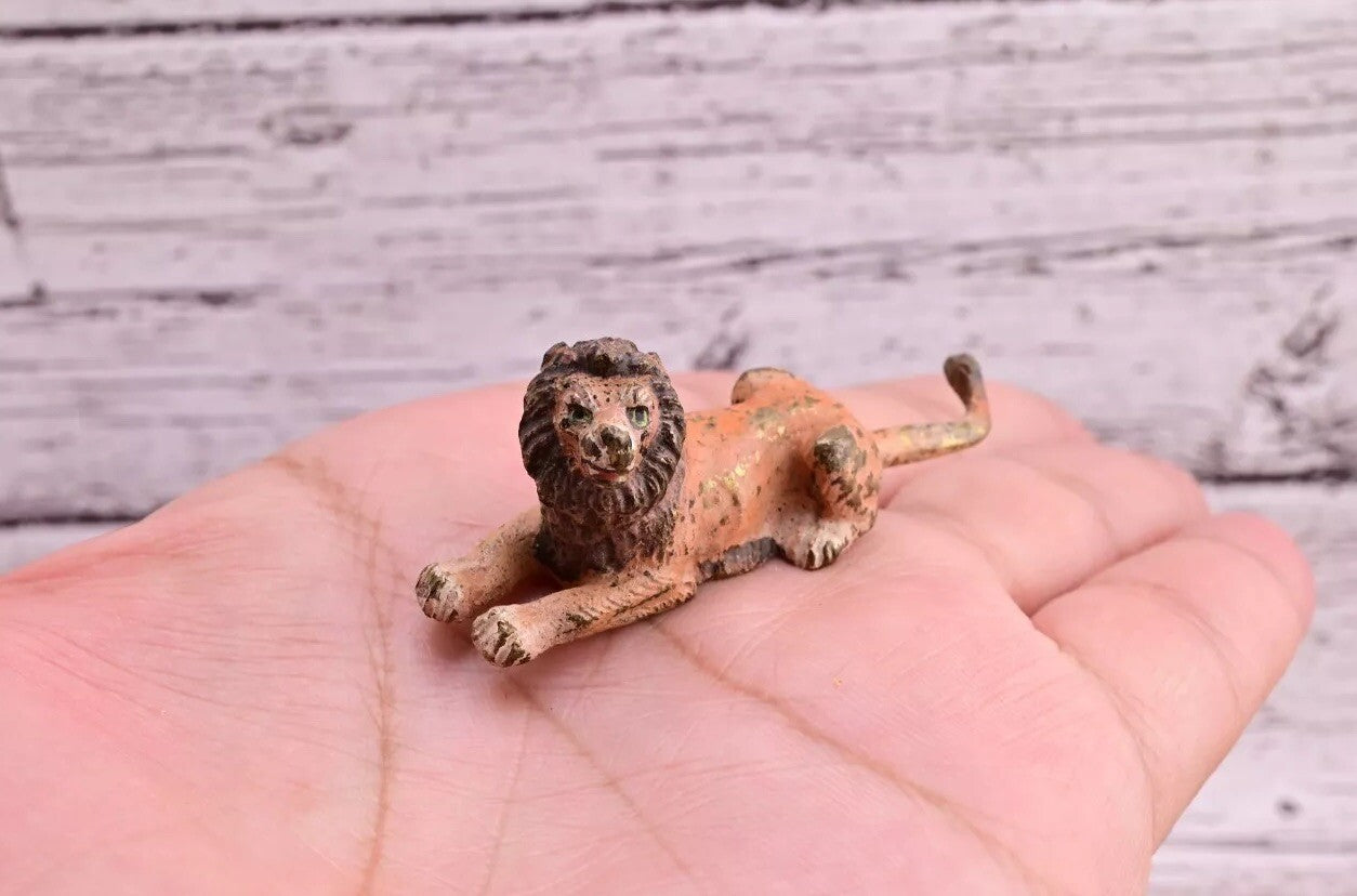 Early Antique Austrian Vienna Bronze Figure of Sitting Lion7