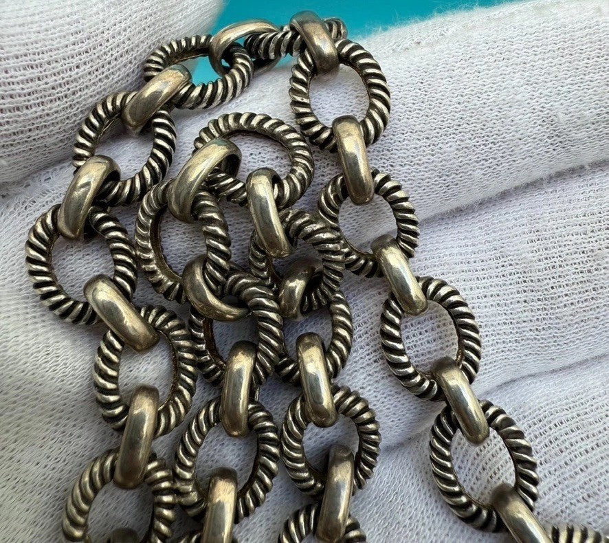 Well Made & Sturdy Vintage Chinese Sterling Silver Chain Necklace #29