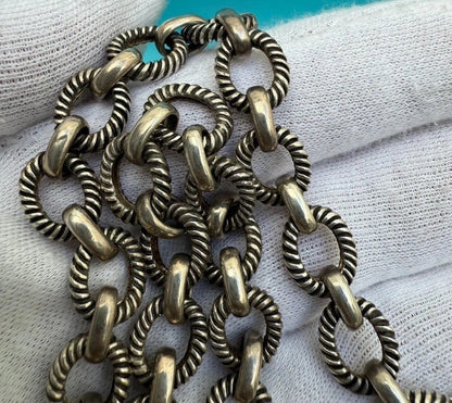 Well Made & Sturdy Vintage Chinese Sterling Silver Chain Necklace #29