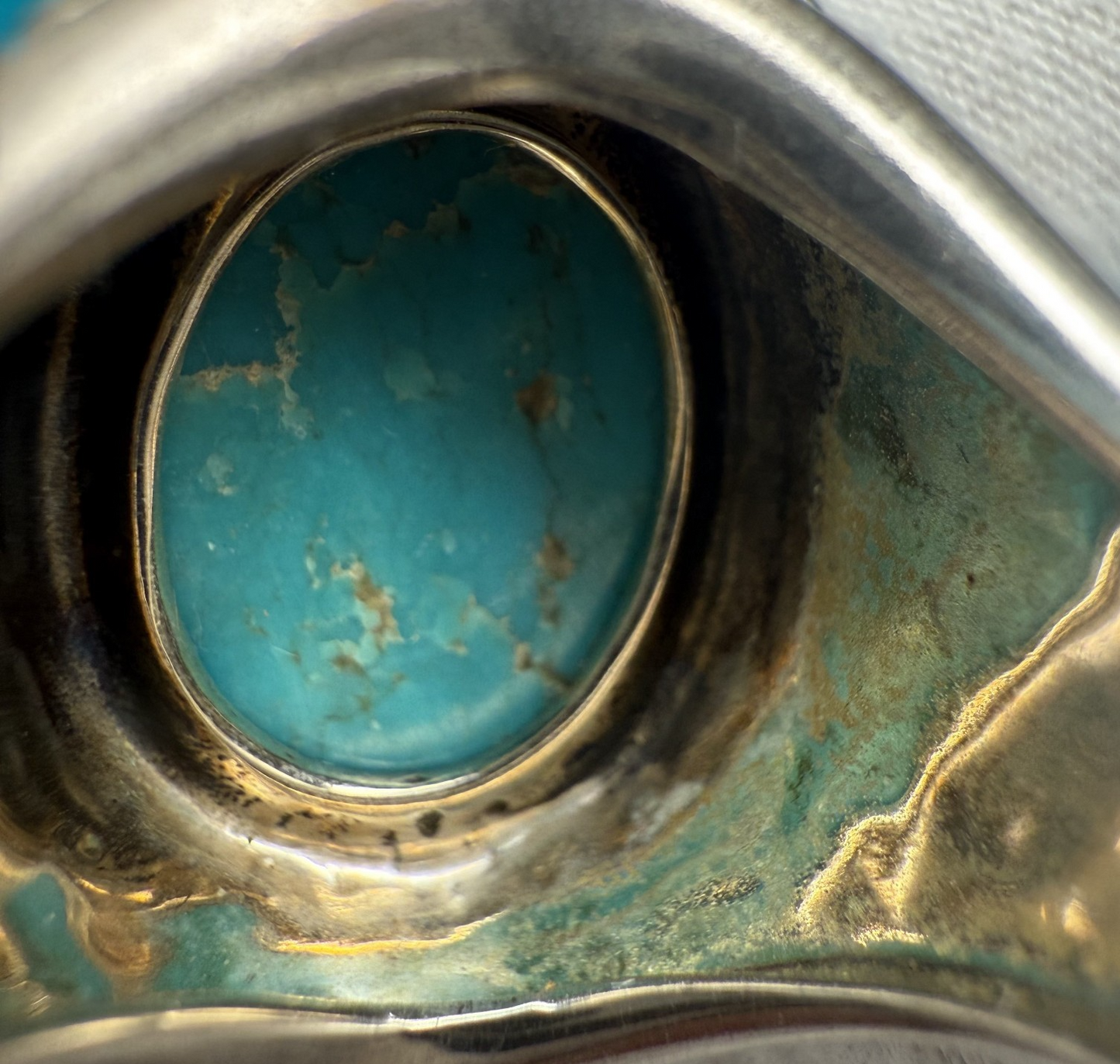 Gorgeous Whitney Kelly Sterling Silver & Turquoise Dome Ring w/ Pebbled Texture8