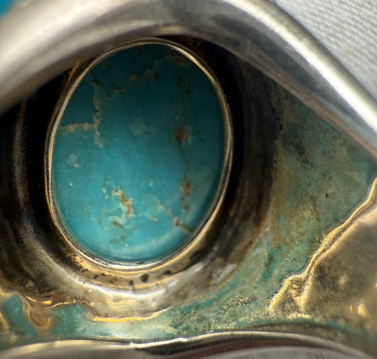 Gorgeous Whitney Kelly Sterling Silver & Turquoise Dome Ring w/ Pebbled Texture8
