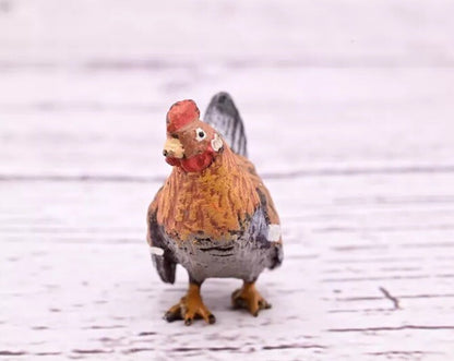 Rare Antique Austrian Vienna Cold Painted Bronze Figure of Super Tiny Brown Hen8