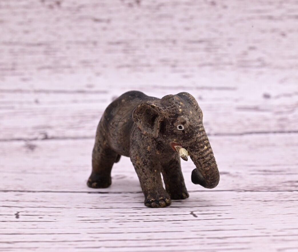 Amazing Antique Austrian Vienna Cold Painted Bronze Figure of Young Elephant4