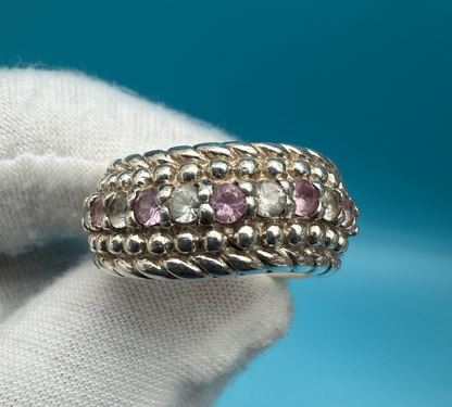 Beautiful Sterling Silver & Multi-Colored Cubic Zirconia Ring by Judith Ripka 0