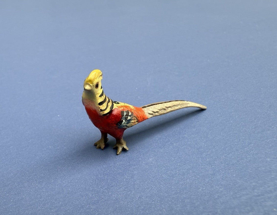Small Antique Austrian Vienna Cold Painted Bronze Figure of Golden Pheasant1