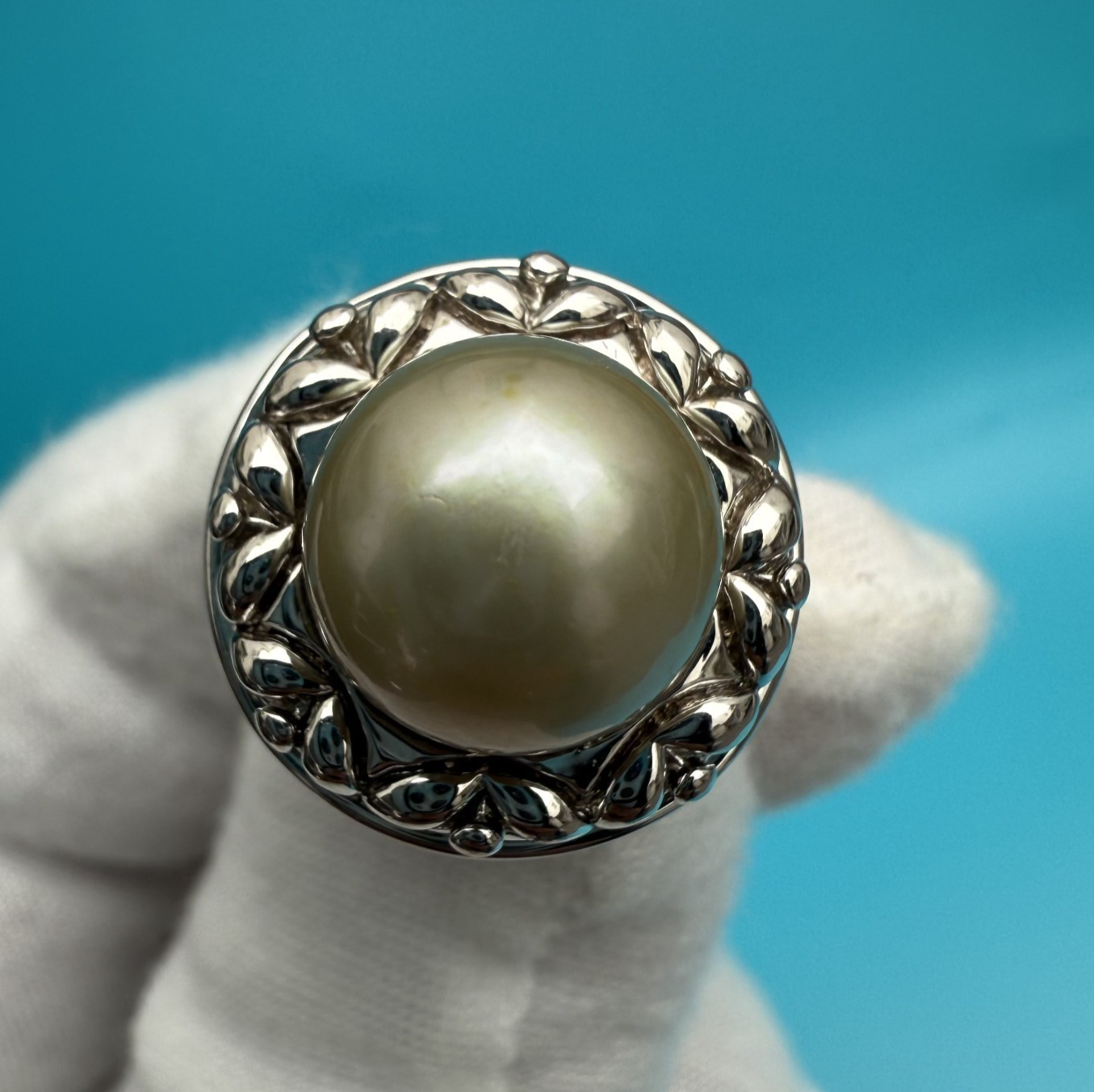 Vintage Honora Pearl & 925 Sterling Silver Ring0