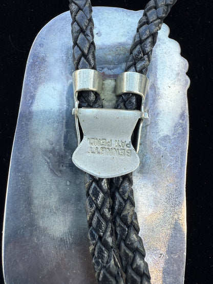 Amazing Native American Navajo Sterling Silver Turquoise Far Fetchel Bolo7