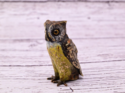 High Quality Antique Austrian Vienna Cold Painted Bronze Figure of Owl1