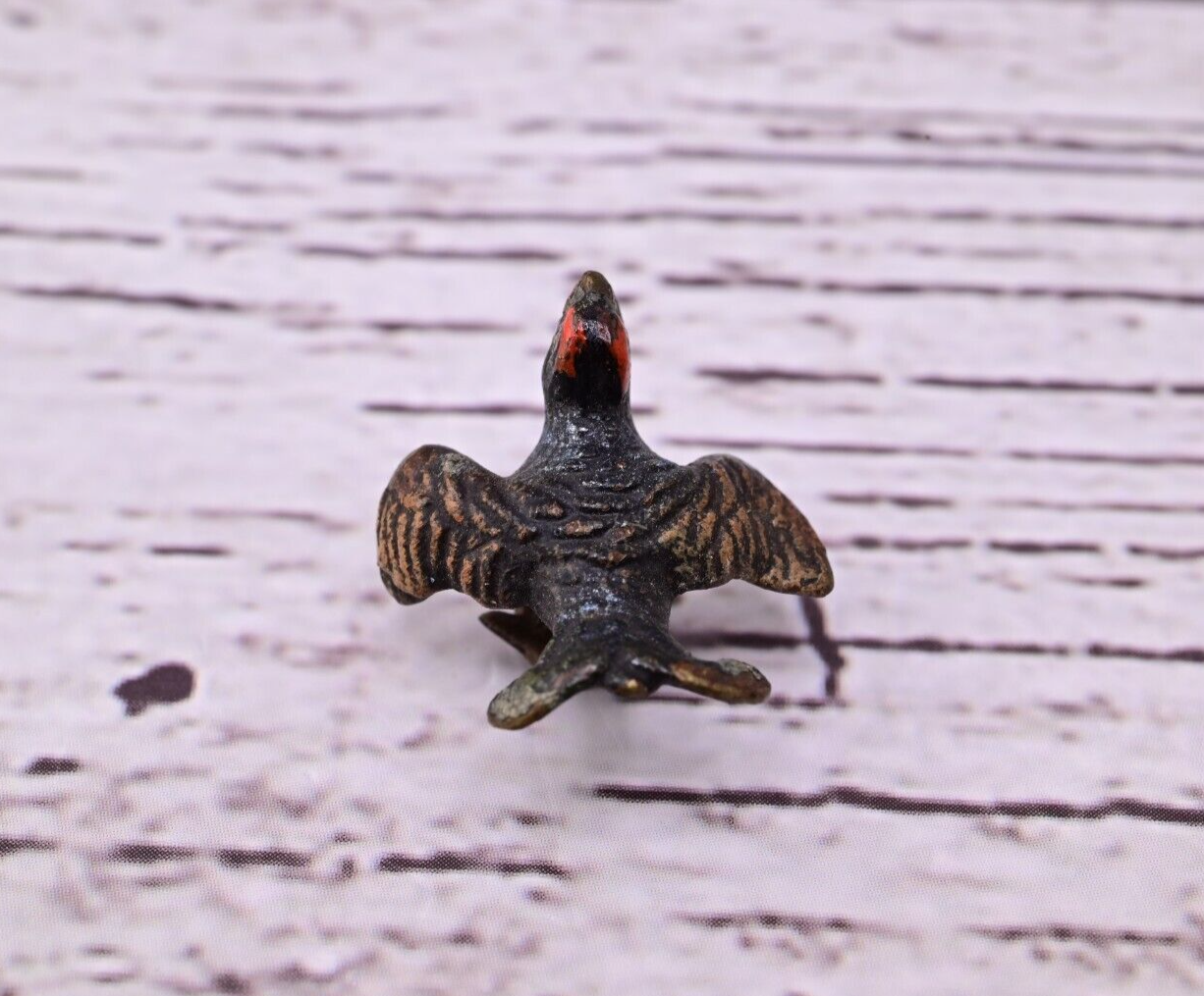 Extremely  Small Antique Cold Painted Austrian Vienna Bronze of a Turkey2