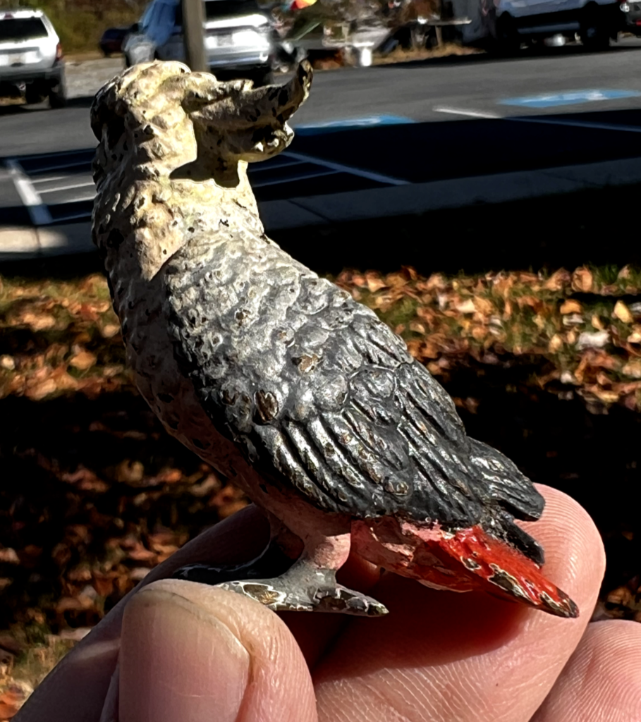 Original Antique Austrian Vienna Cold Painted Bronze Figure of Cockatoo13