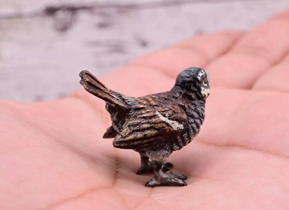 Lovely Antique Austrian Vienna Cold Painted Bronze Figure of Sparrow Bird5