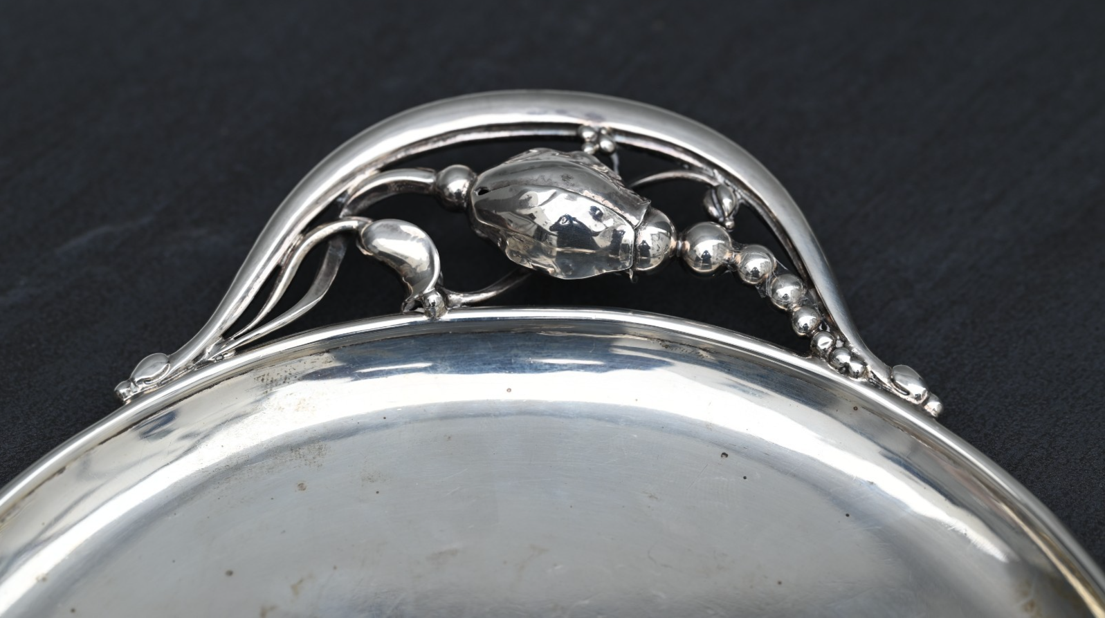 Georg Jensen Sterling Silver 3-Piece Tea / Coffee Set with Blossom Pattern Tray5