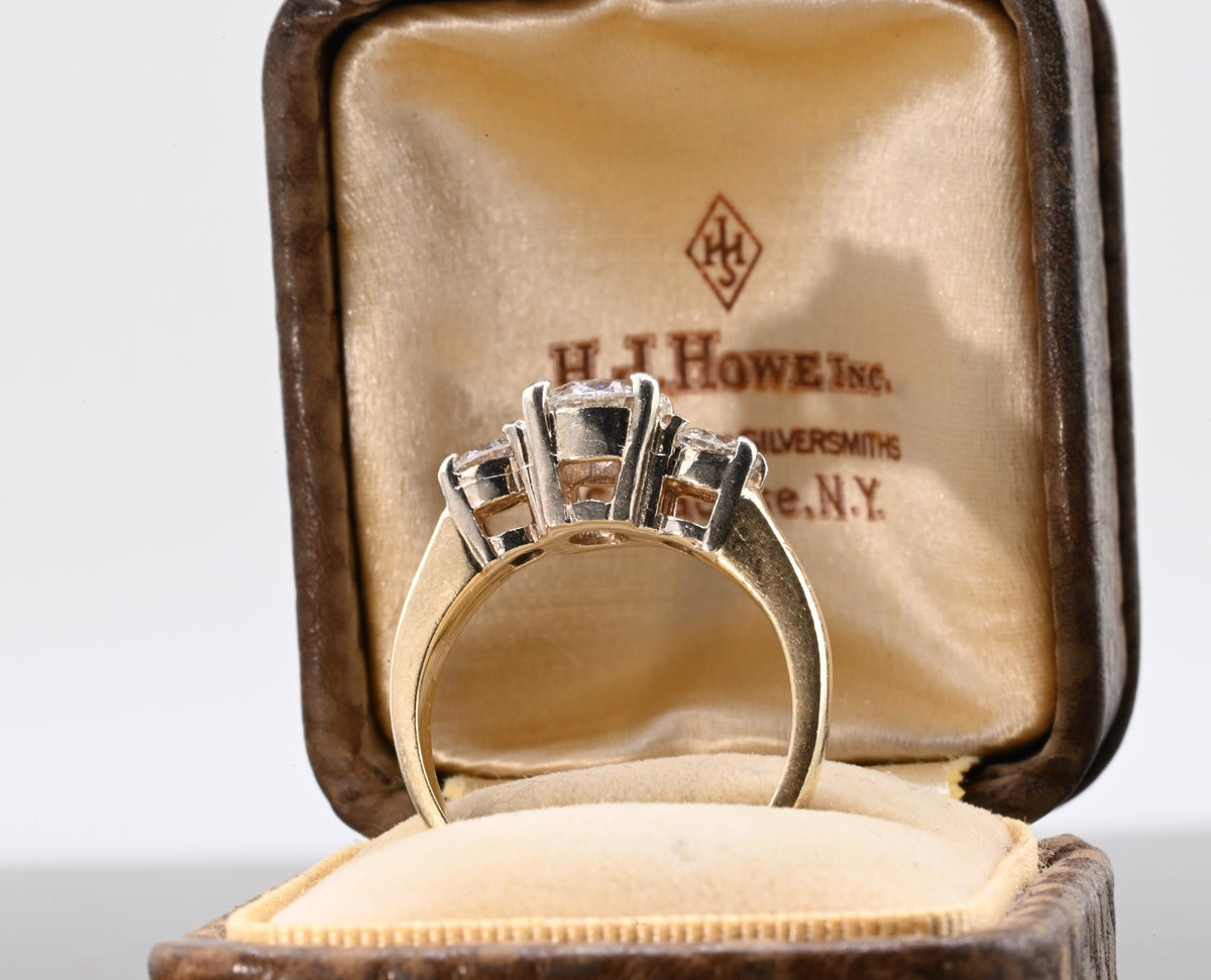 Beautiful Three stone 1.25 cttw Diamond & 14k Yellow Gold Ring IGI Certified6