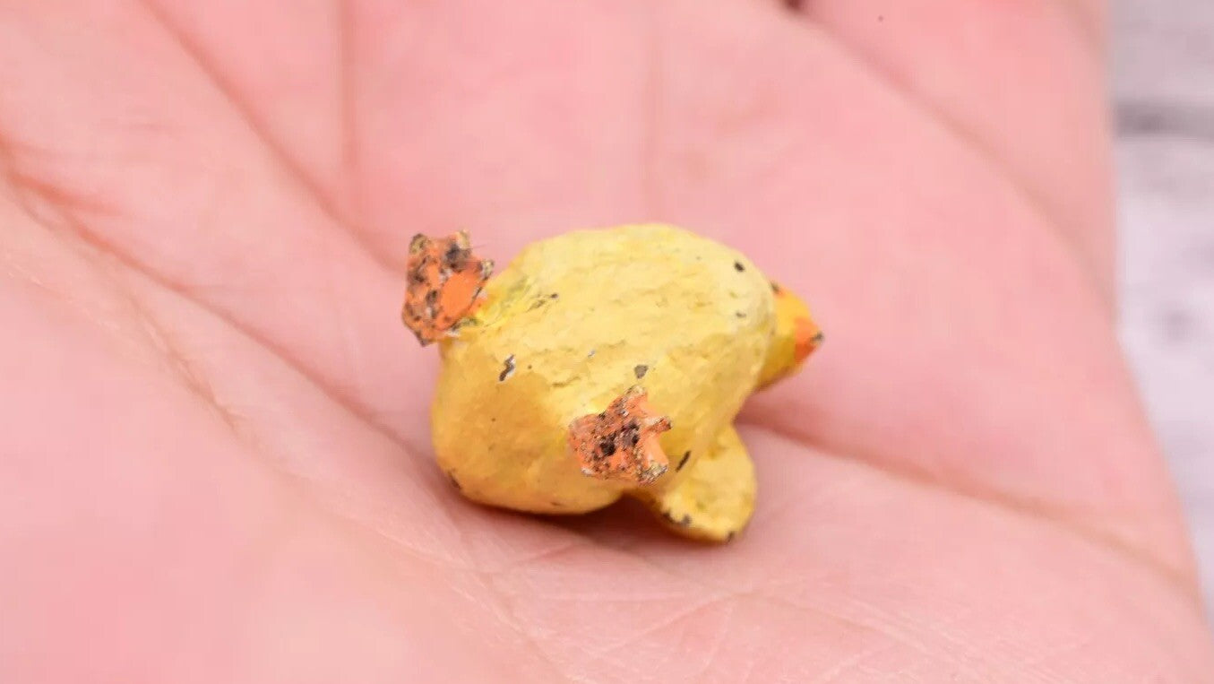 Cute Tiny Antique Austrian Vienna Cold Painted Bronze Figure of Yellow Chick6