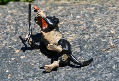 Fritz Bergmann Austrian Vienna Cold Painted Bronze Musical Dachshund w/ Violin6