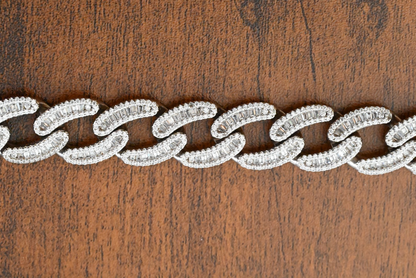 Huge Iced out Sterling Silver Miami Cuban Chain Box Clasp Pave Set CZ1