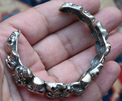 Fantastic Sterling Silver Cuff Bracelet with Skull Design3