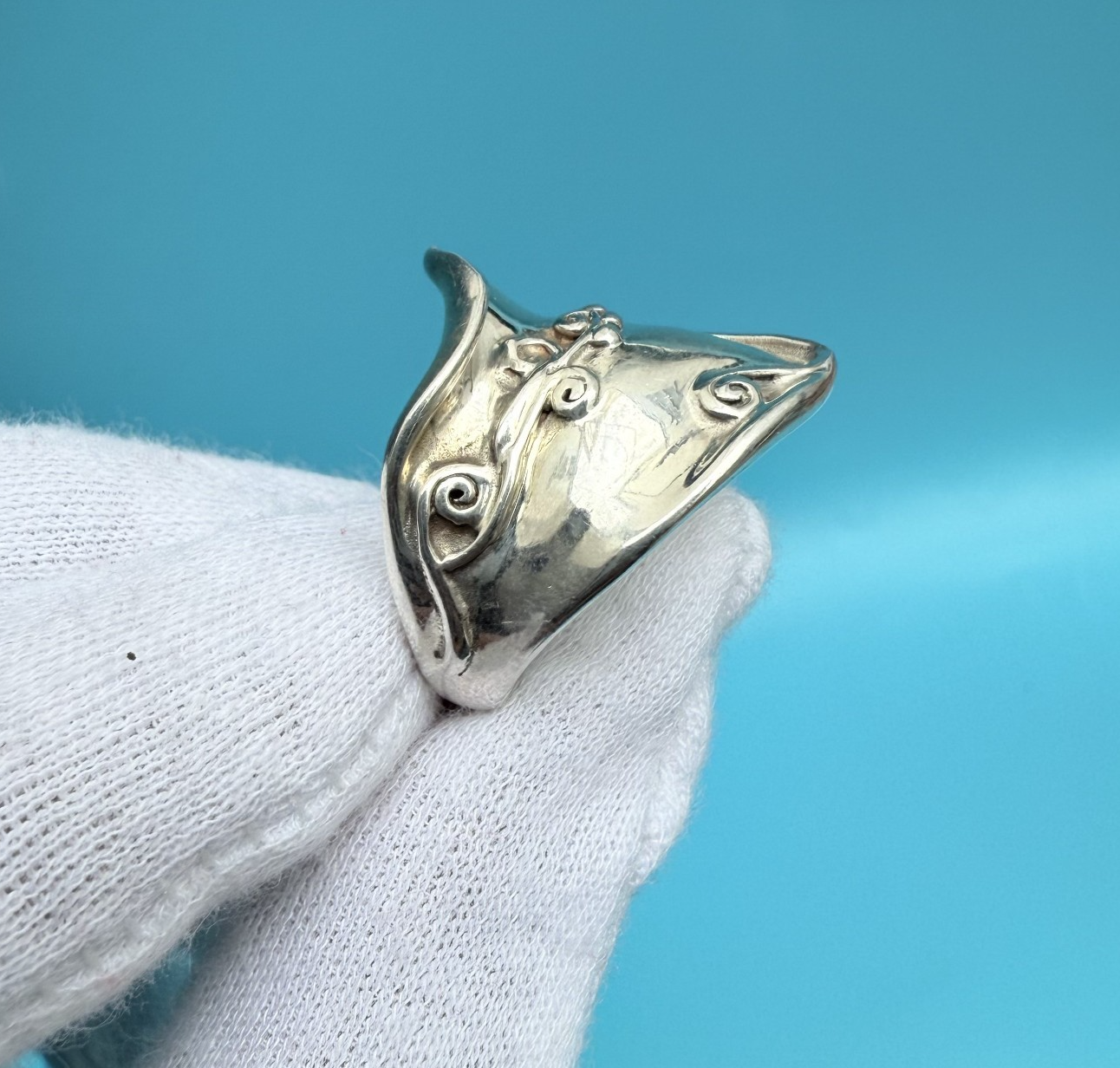 Vintage Hagit Gorali 925 Sterling Silver Organic Design Statement Ring2