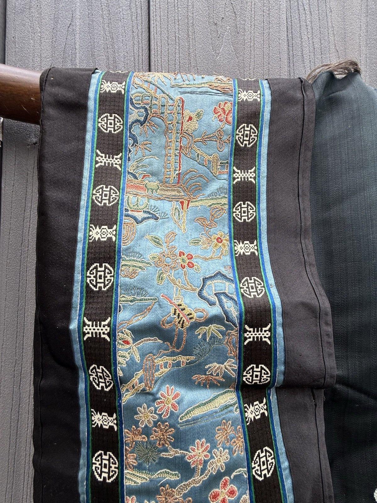 Early Antique Qing Dynasty Chinese Silk Embroidery Robe Butterflies & Flowers10