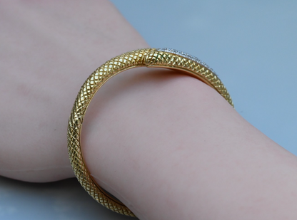 Stunning 18K Gold & Natural Diamonds Snake Bracelet Designer Andrea Candela CJI3