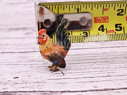 Original Miniature Antique Austrian Vienna Cold Painted Bronze Cute Rooster13