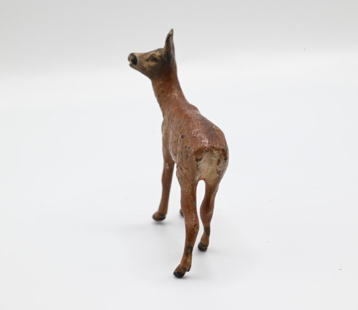 Beautiful Little Antique Austrian Vienna Cold Painted Bronze Figure of Deer2