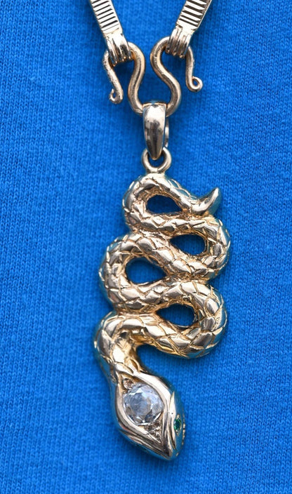 Genuine Antique Victorian 18K Yellow Gold Snake Amulet Necklace GIA Certified10