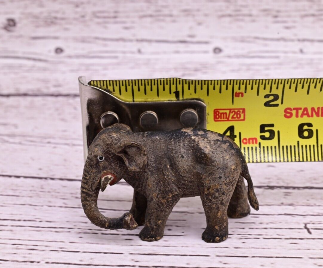 Amazing Antique Austrian Vienna Cold Painted Bronze Figure of Young Elephant5