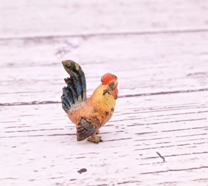 Original & Beautiful Antique Austrian Vienna Cold Painted Bronze of Tiny Rooster10