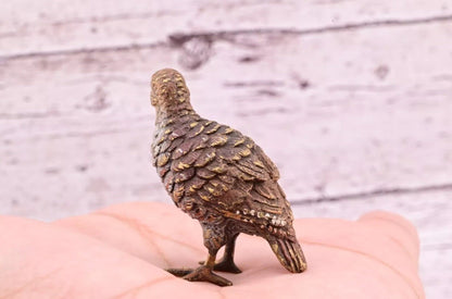Original Early Antique Austrian Vienna Cold Painted Bronze of Partridge Bird4