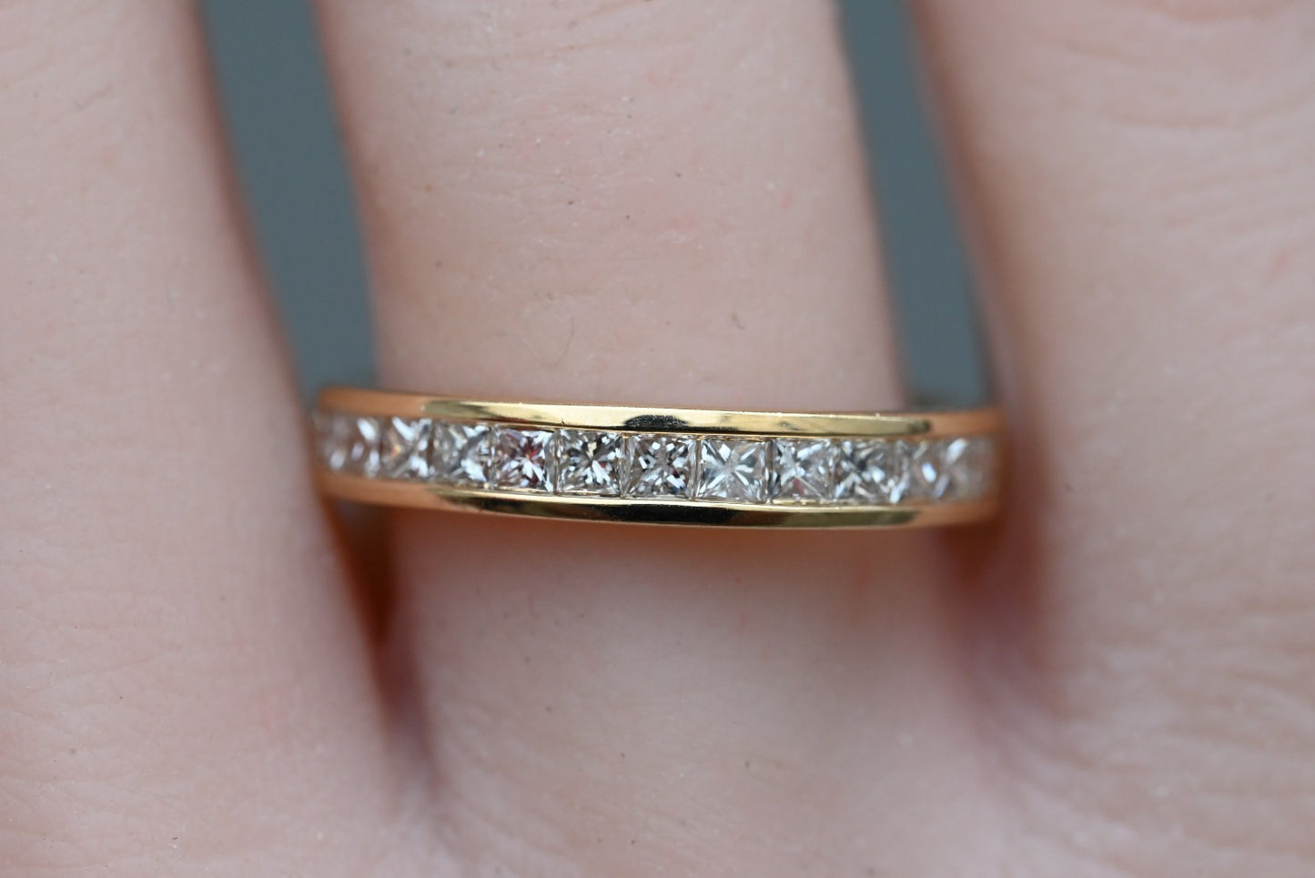 Lovely 14K Yellow Gold Channel-set Band featuring Princess-cut Natural Diamonds3