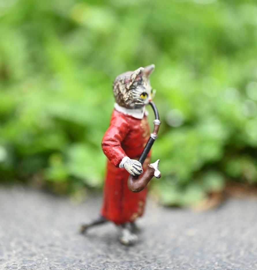 Fritz Bermann Austrian Vienna Cold Painted Bronze of Gentleman Cat Smoking6