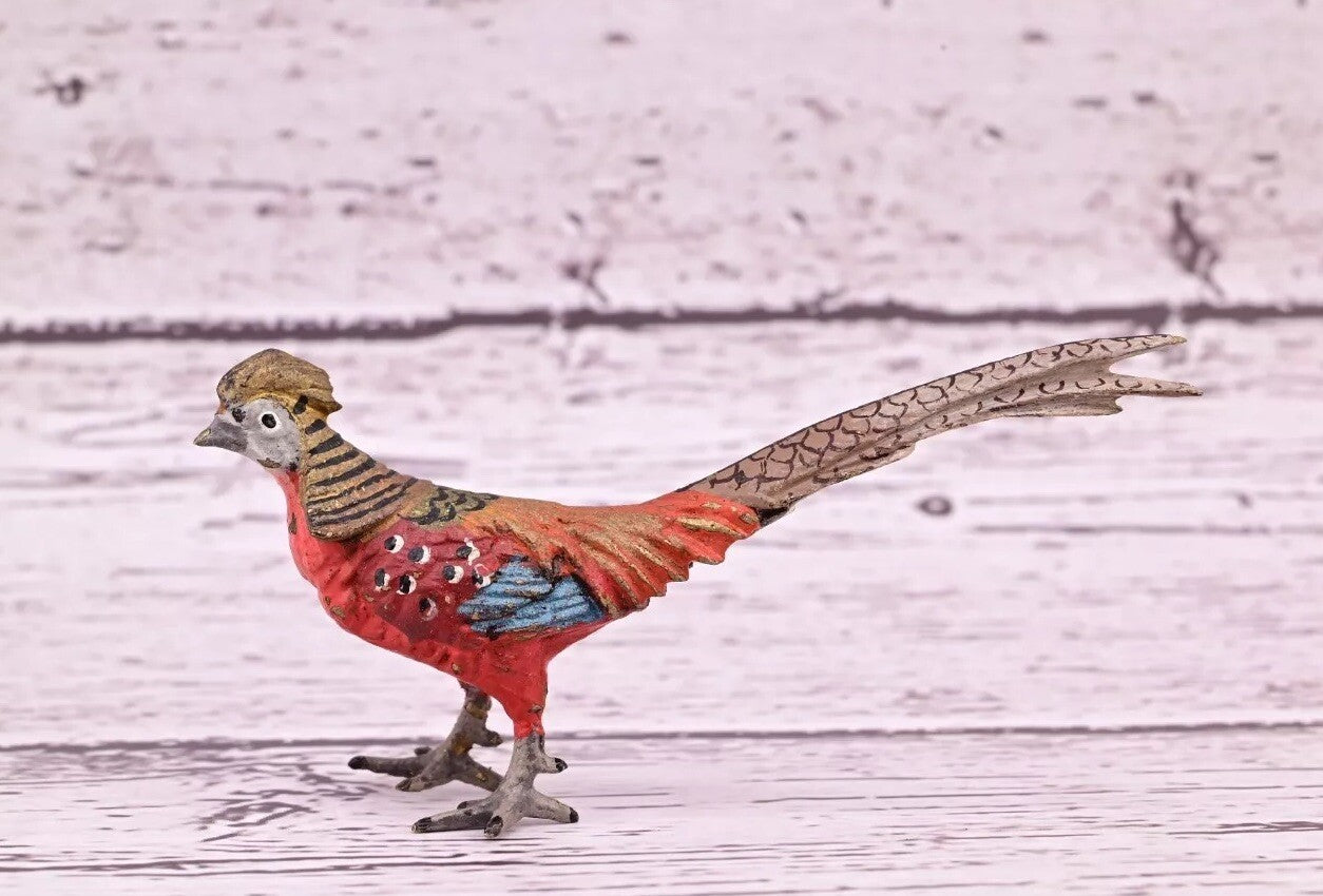 Amazing Antique Austrian Vienna Cold Painted Bronze Figure of Golden Pheasant6