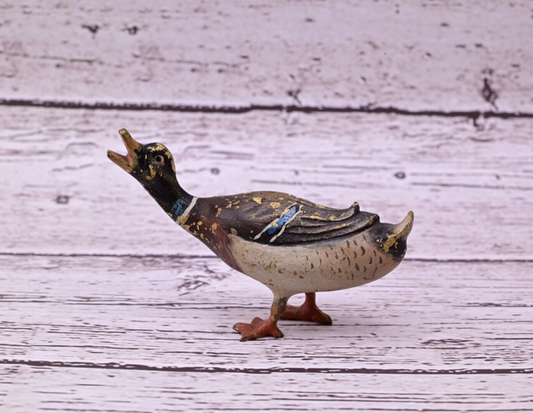 Antique Austrian Vienna Cold Painted Bronze Figure of Mallard Duck Figure1