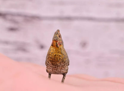 Detailed Antique Austrian Vienna Cold Painted Bronze Figure of Miniature Chicken4