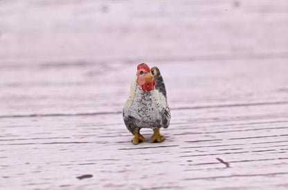 Antique Austrian Vienna Cold Painted Bronze Figure of Gray White Hen6
