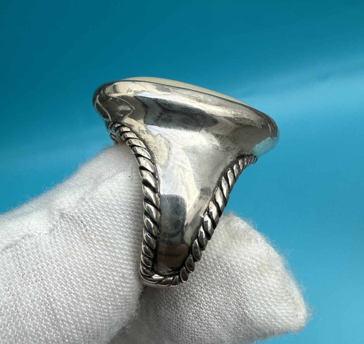 Vintage & Beautiful Carolyn Pollack Yellow Jasper & Sterling Silver Ring3