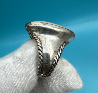 Vintage & Beautiful Carolyn Pollack Yellow Jasper & Sterling Silver Ring3