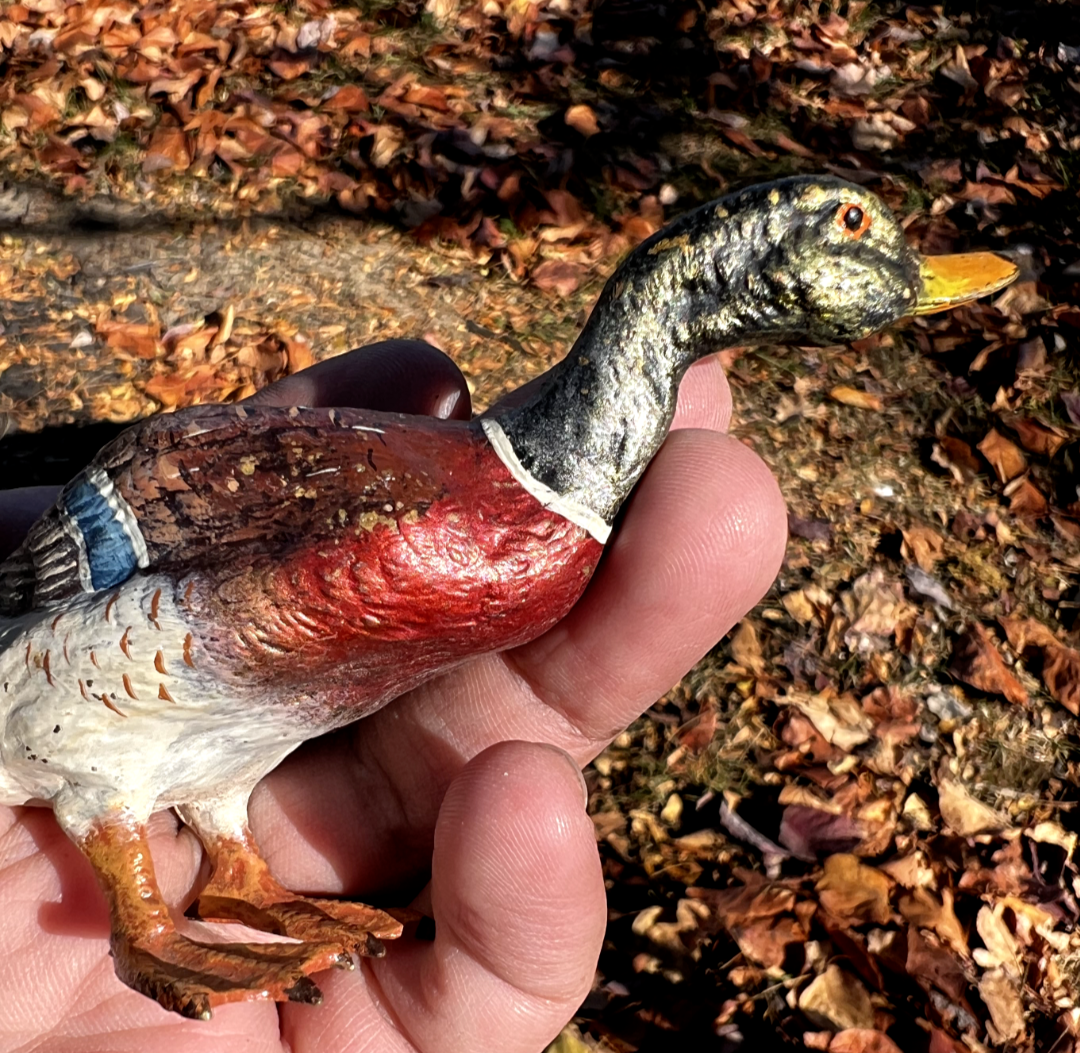 Gorgeous Antique Austrian Vienna Cold Painted Bronze Figure of Mallard Duck7