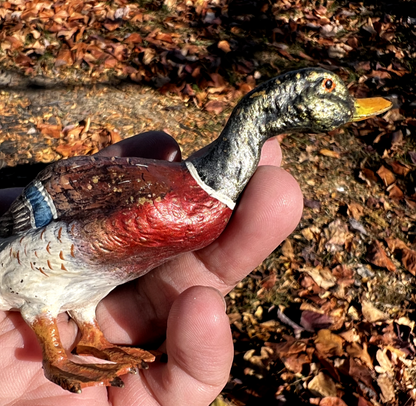 Gorgeous Antique Austrian Vienna Cold Painted Bronze Figure of Mallard Duck7