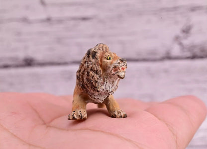 Cute Tiny Antique Austrian Vienna Cold Painted Bronze Figure of Ferocious Lion9
