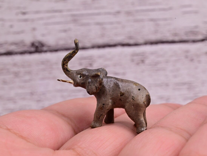 Awesome Antique Austrian Vienna Cold Painted Bronze Figure of Tiny Elephant2