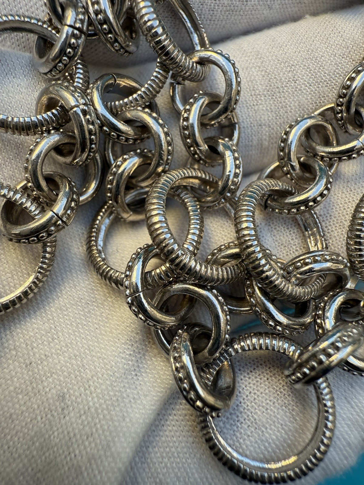 Gorgeous Vintage Chunky Cable Link Necklace Sterling Silver by Judith Ripka 6