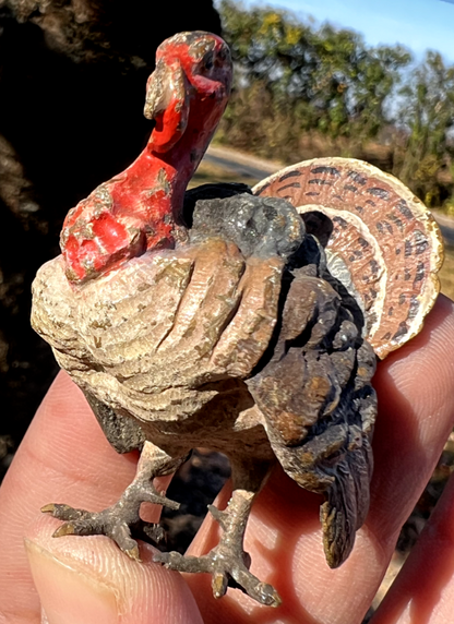 Beautiful  Antique Austrian Vienna Cold Painted Bronze Figure of Turkey5