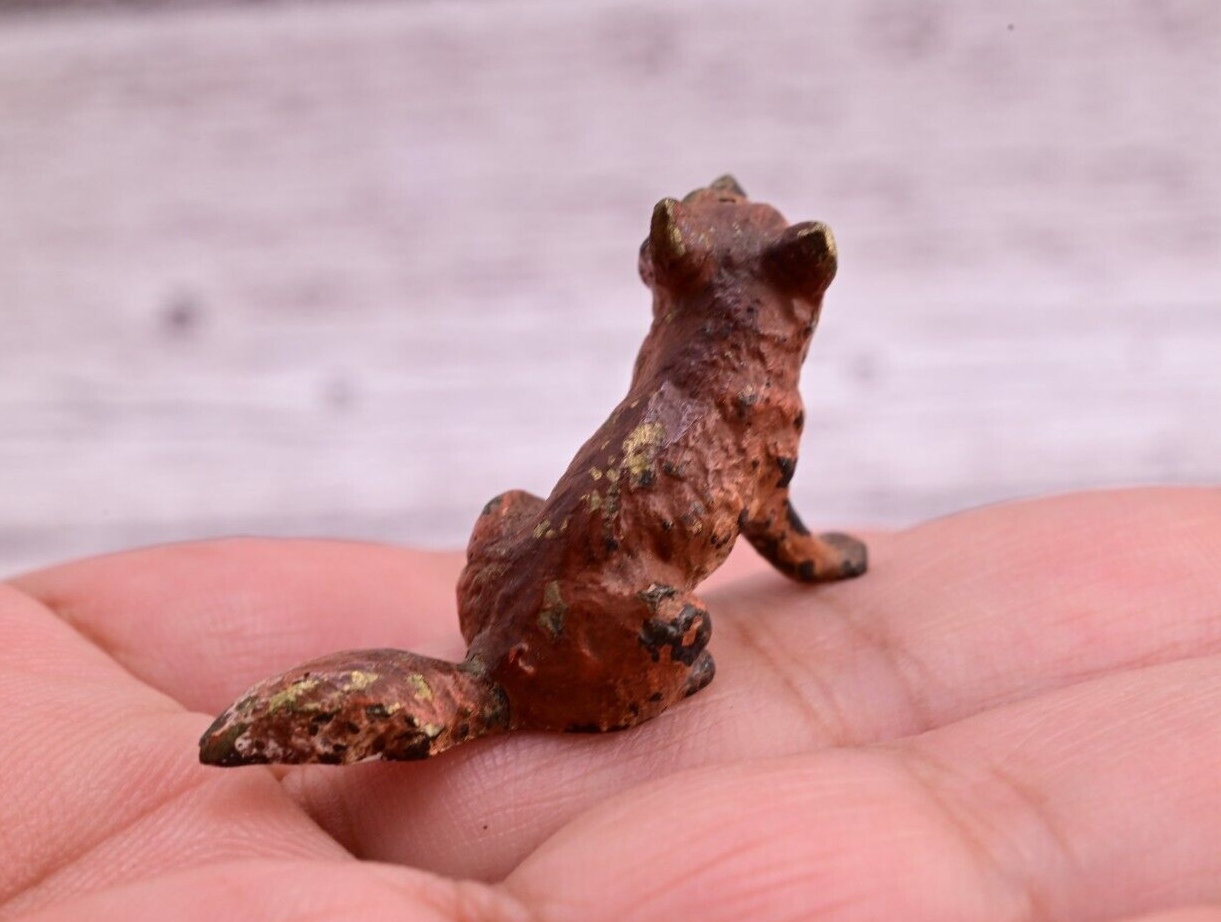 Life-Like Old Antique Austrian Vienna Bronze Figure of Sitting Fox8