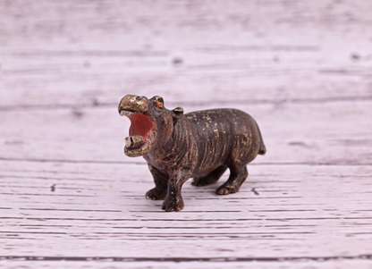 Life-Like Antique Austrian Vienna Cold Painted Bronze Figure of Hippopotamus9