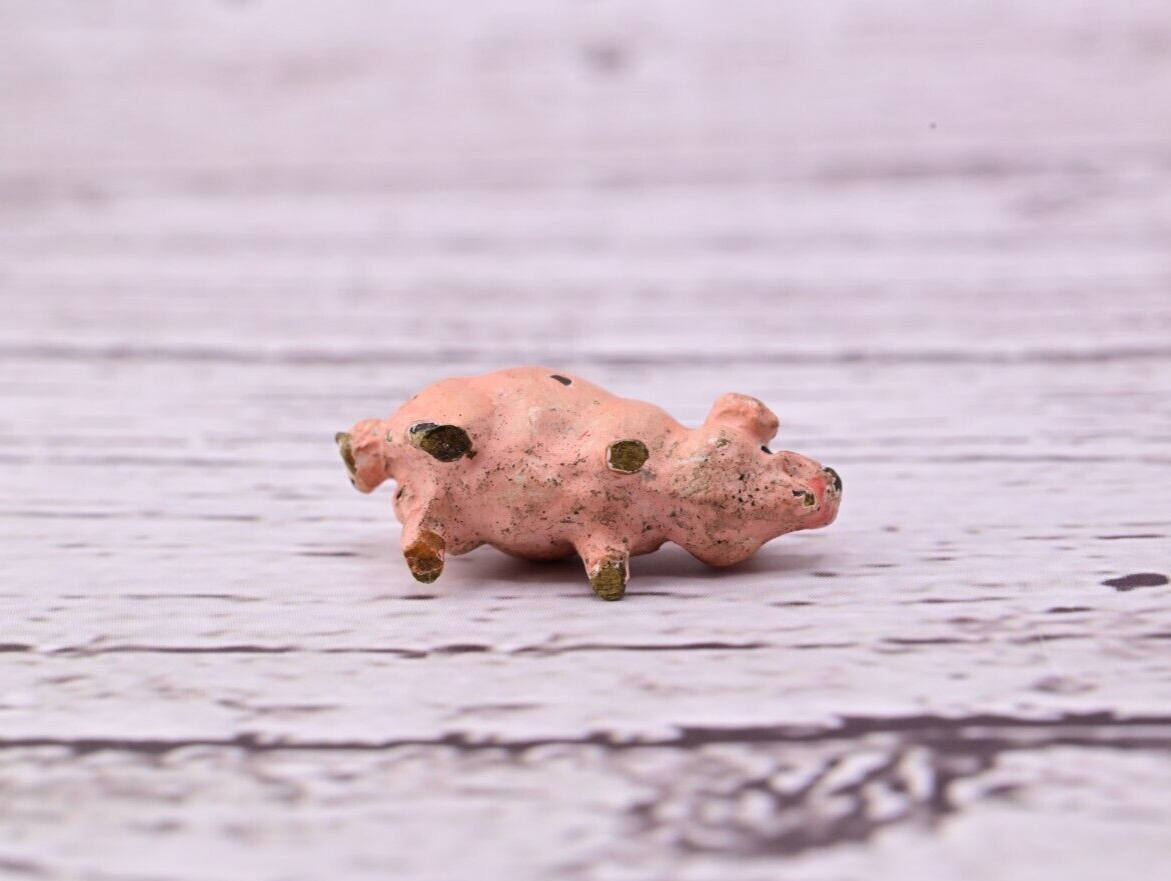 Super Tiny Antique Austrian Vienna Cold Painted Bronze Figure of Pink Pig5