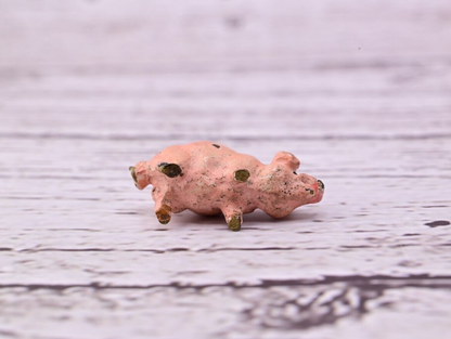 Super Tiny Antique Austrian Vienna Cold Painted Bronze Figure of Pink Pig5