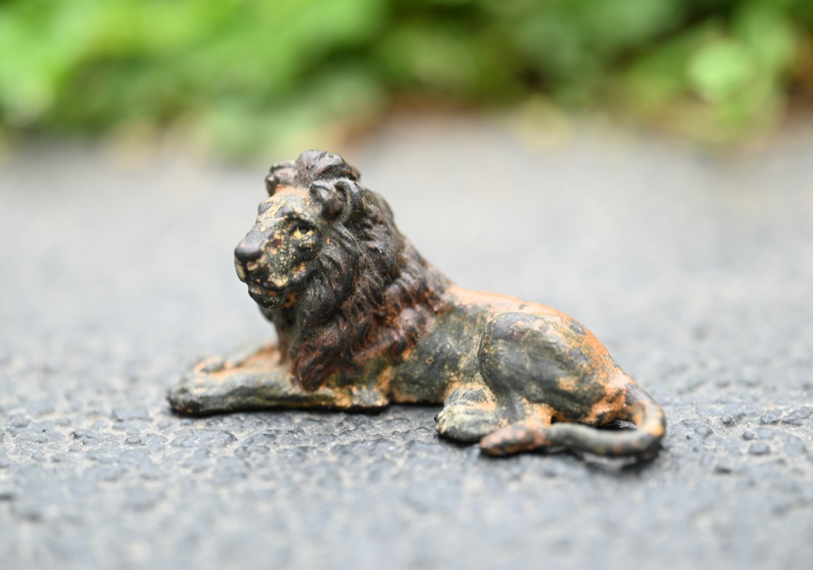 Antique Austrian Vienna Cold Painted Bronze Figure of Lion2