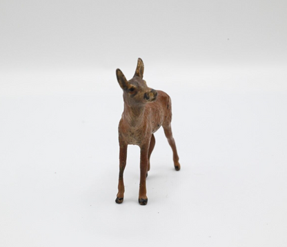 Beautiful Little Antique Austrian Vienna Cold Painted Bronze Figure of Deer0